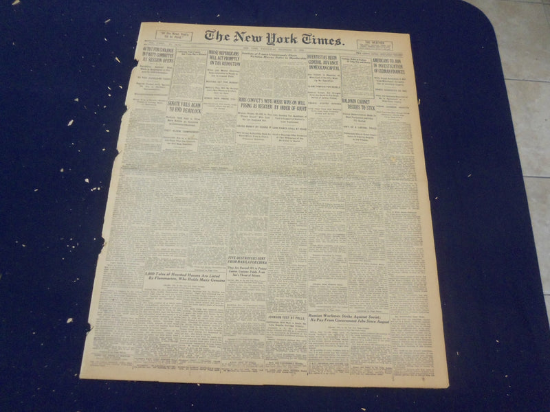 1923 DECEMBER 12 NEW YORK TIMES - BALDWIN CABINET DECIDES TO STICK - NT 9220