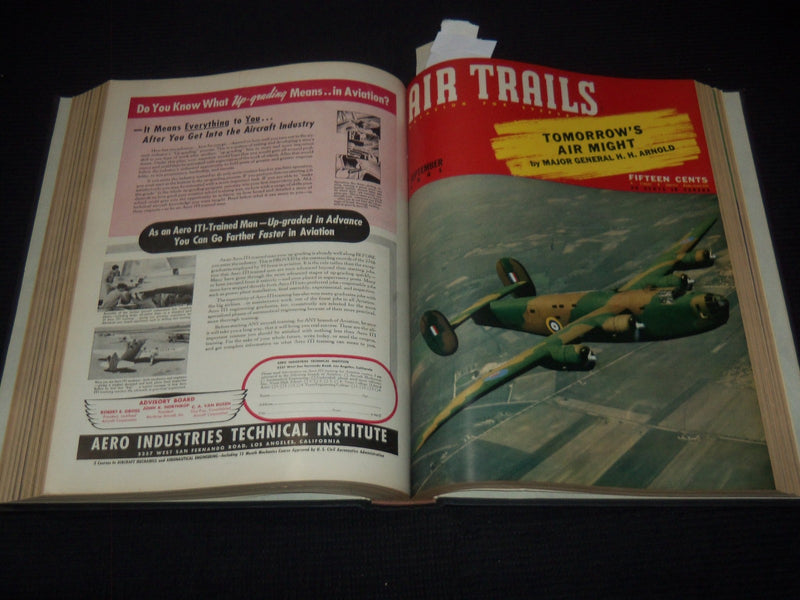 1941 JANUARY-DECEMBER AIR TRAILS MAGAZINE BOUND VOLUME - NICE COVERS - KD 3351N