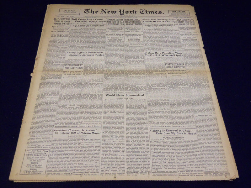 1946 JULY 9 NEW YORK TIMES - STEPHEN WISE DENIED VISA - NT 3181