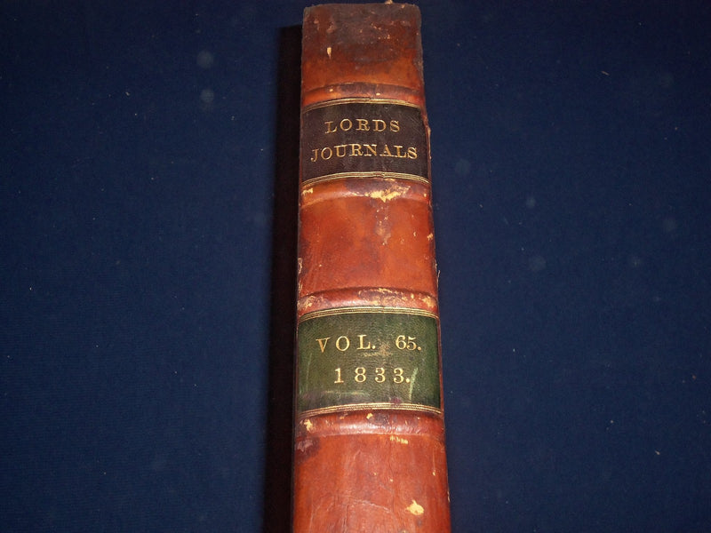 1833 JOURNALS OF THE HOUSE OF LORDS VOLUME NO. 65 - GULIELMI QUARTI - KD 4B