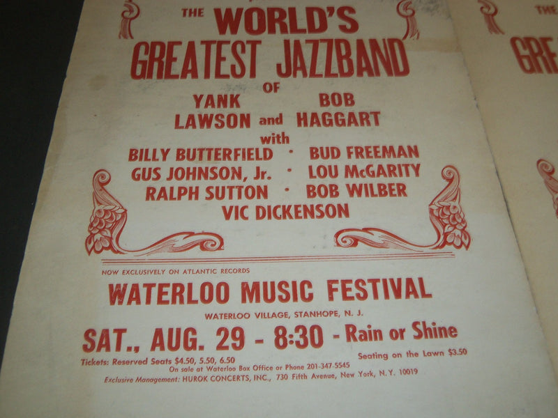 1970'S WATERLOO MUSIC FESTIVAL WORLD'S GREATEST JAZZBAND POSTER LOT OF 2 - P 117