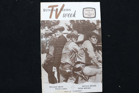 1965 AUG 29-SEP 4 SUNDAY NEWS TV WEEK MAGAZINE - STARS OF LAREDO COVER - E 24626