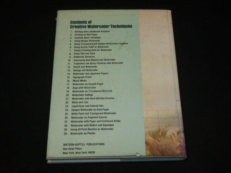 1975 CREATIVE WATERCOLOR TECHNIQUES HARDCOVER BOOK BY ZOLTAN SZABO - I 1943