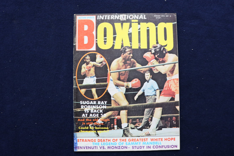1971 AUGUST ACTION SPORTS BOXING MAGAZINE - SUGAR RAY ROBINSON COVER - E 11930