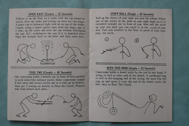 1954 LET'S PLAY BEAT THE CLOCK STUNT BOOK - SOFTCOVER - K 2570