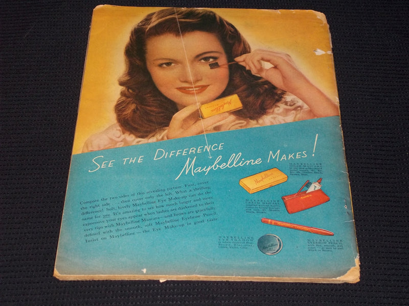 1947 APRIL MOVIE PLAY MAGAZINE - CLAUDETTE COLBERT FRONT COVER - E 14223