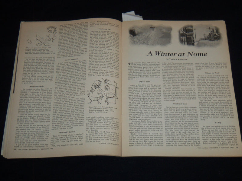 1960 FEBRUARY ALASKA SPORTSMAN MAGAZINE - LIFE OF LAST FRONTIER - J 8904