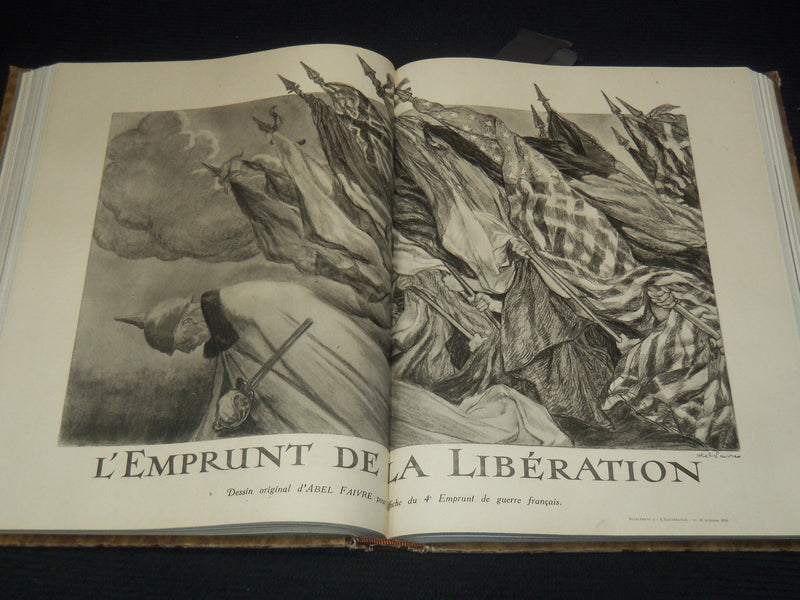 1918 L'ILLUSTRATION FRENCH MAGAZINE BOUND VOLUME SET OF 2 - LA GUERRE