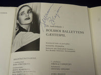 1960 BOLSHOI BALLETTENS AFSKEDSFORESTILLING PROGRAM - 3 SIGNATURES - J 5083