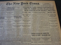 1919 MARCH 15 NEW YORK TIMES - WILSON IN PARIS OPENS CONFERENCE - NT 6211