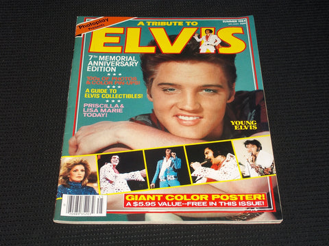 1984 SUMMER PHOTOPLAY TRIBUTE TO ELVIS MAGAZINE - ELVIS PRESLEY COVER - E 3439