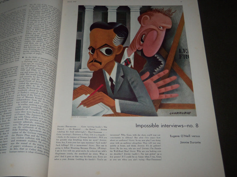 1932 JULY VANITY FAIR MAGAZINE - GREAT ILLUSTRATED COVER - COVARRUBIAS - F 434