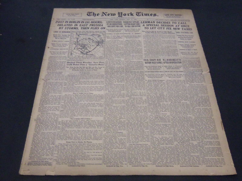 1933 JULY 17 NEW YORK TIMES - ROST IN BERLIN IN 25 3/4 HOURS - NT 5189
