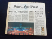 1995 NOV 10 DETROIT FREE PRESS NEWSPAPER - HOUSE OKS WELFARE PLAN - NP 7256