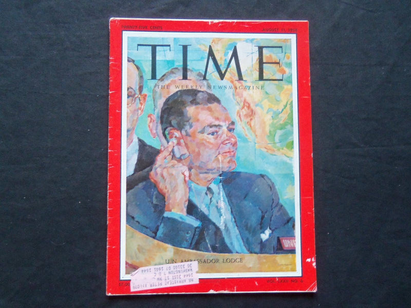 1958 AUGUST 11 TIME MAGAZINE - HENRY CABOT LODGE - T 1649