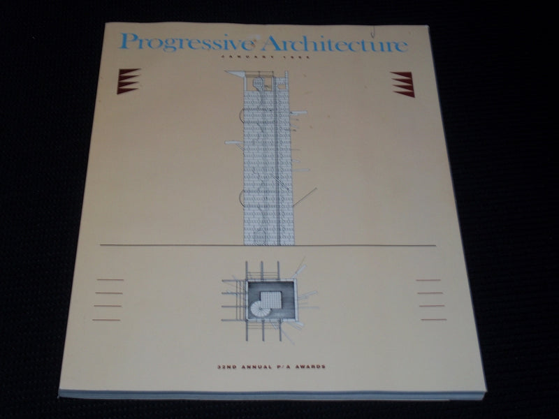1985 JANUARY PROGRESSIVE ARCHITECTURE MAGAZINE - 32ND P/A AWARDS COVER - E 4085