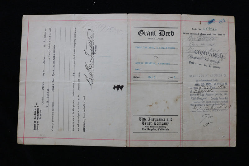 1926-1930 CALIFORNIA DEEDS - LOT OF 4 - & ENVELOPE - K 2792