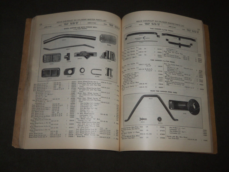1936 CHASSIS PARTS LIST FOR SIX-CYLINDER MODELS BOOK - KD 4760