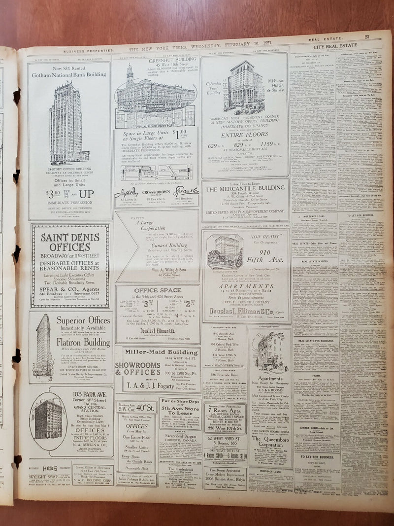 1921 FEBRUARY 16 NEW YORK TIMES - CARUSO WORSENS, OXYGEN IS GIVEN - NT 8125