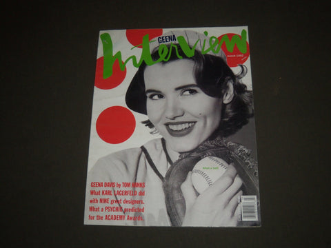1992 MARCH INTERVIEW MAGAZINE - GEENA DAVIS COVER - SP 3259