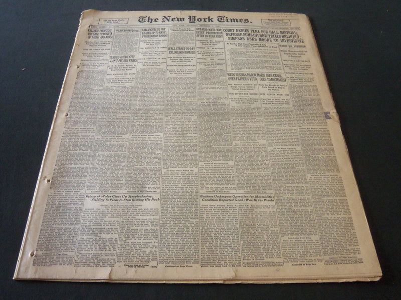 1926 DECEMBER 2 NEW YORK TIMES - COURT DENIES PLEA FOR HALL MISTRIAL - NT 6550