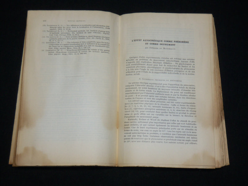 1956 L'ANNEE PSYCHOLOGIQUE FRENCH MAGAZINE ISSUE NO. 2 - J 6573