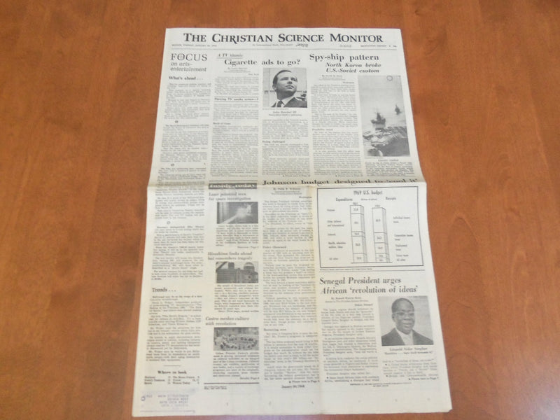 1968 JAN 30 THE CHRISTIAN SCIENCE MONITOR - SPY-SHIP PATTERN-NO. KOREA - NP 4638