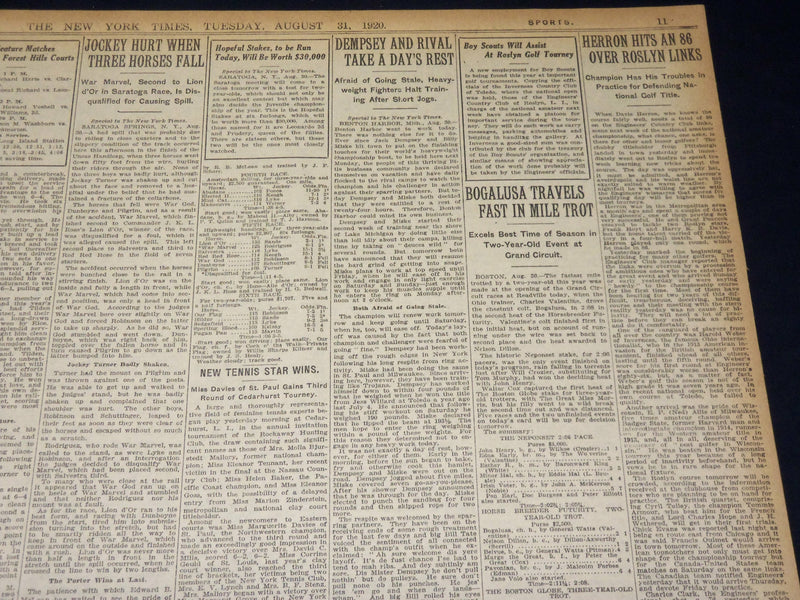 1920 AUGUST 31 NEW YORK TIMES - CHAOSIN BROOKLYN B.R.T. STRIKE - NT 8562