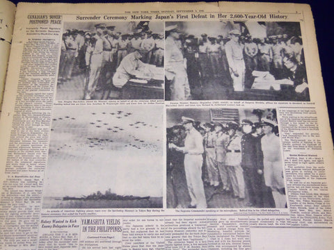 1945 SEPTEMBER 3 NEW YORK TIMES - U. S. UNITS POISED TO ENTER TOKYO - NT 536