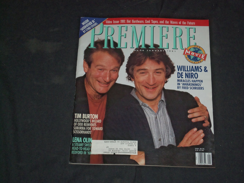 1991 JANUARY PREMIERE MAGAZINE - ROBIN WILLIAMS & ROBERT DENIRO COVER - CW 1124