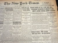 1920 FEBRUARY 24 NEW YORK TIMES - SENATE VOTES 47 TO 17 FOR RAIL BILL - NT 5881