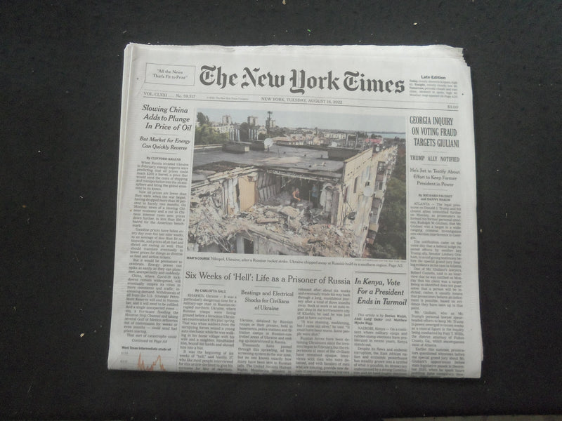 2022 AUGUST 16 NEW YORK TIMES - GEORGIA INQUIRY ON VOTING FRAUD TARGETS GIULIANI