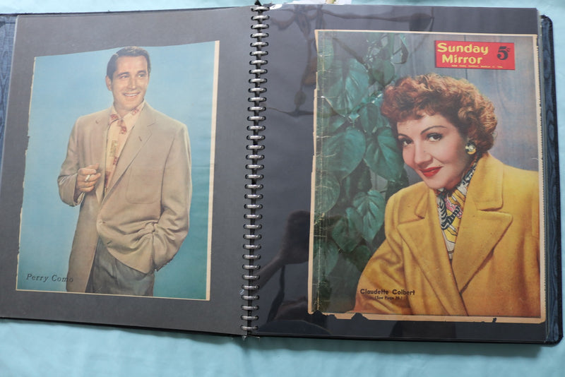 MOVIE STAR COLOROTO MAGAZINE SCRAPBOOK -CLAUDETTE COLBERT-PERRY COMO-CROSBY - #9