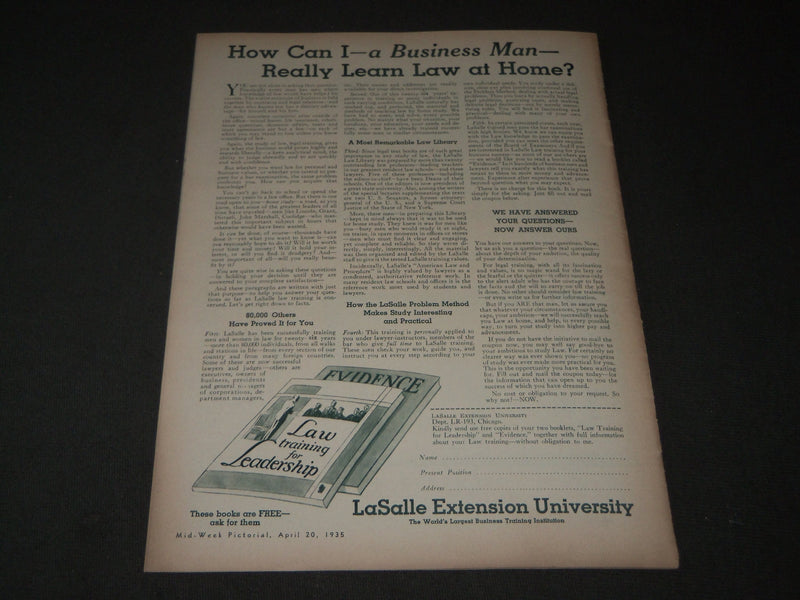 1935 APRIL 20 MID-WEEK PICTORIAL MAGAZINE SECTION - ADOLPH S. OCHS- J 3222