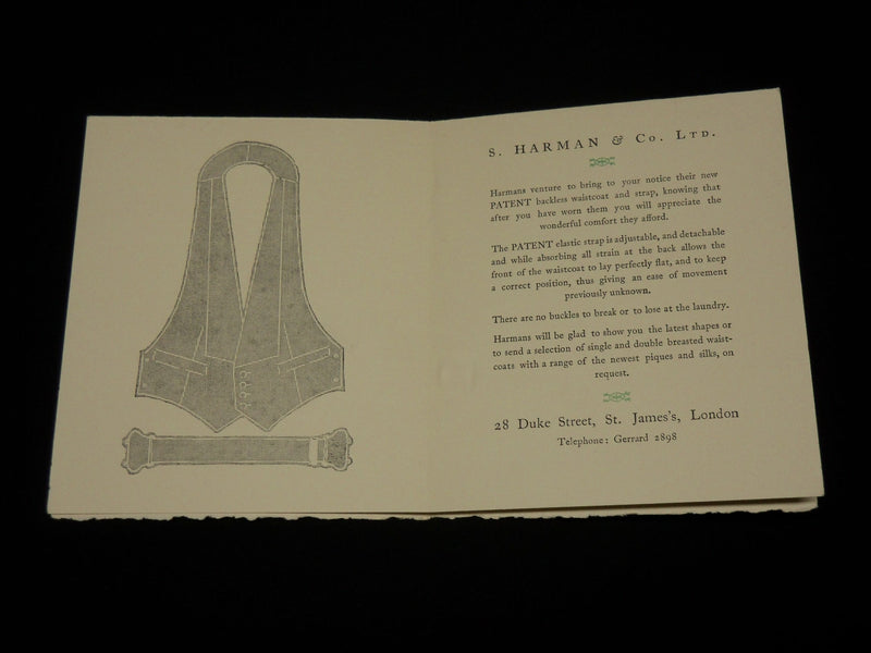 1940'S S. HARMON & CO. BROCHURE - DRESS WEAR COMFORT - LONDON - J 6233