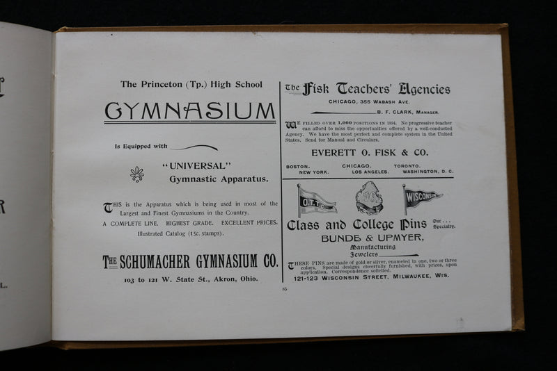 1895 MAY THE PRINCETONIA PRINCETON HIGH SCHOOL YEARBOOK- PRINCETON, IL - YB 3486