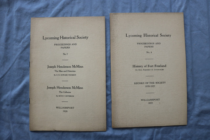 1919-1922 LYCOMING HISTORICAL SOCIETY PROCEEDINGS - LOT OF 4 - O 3864