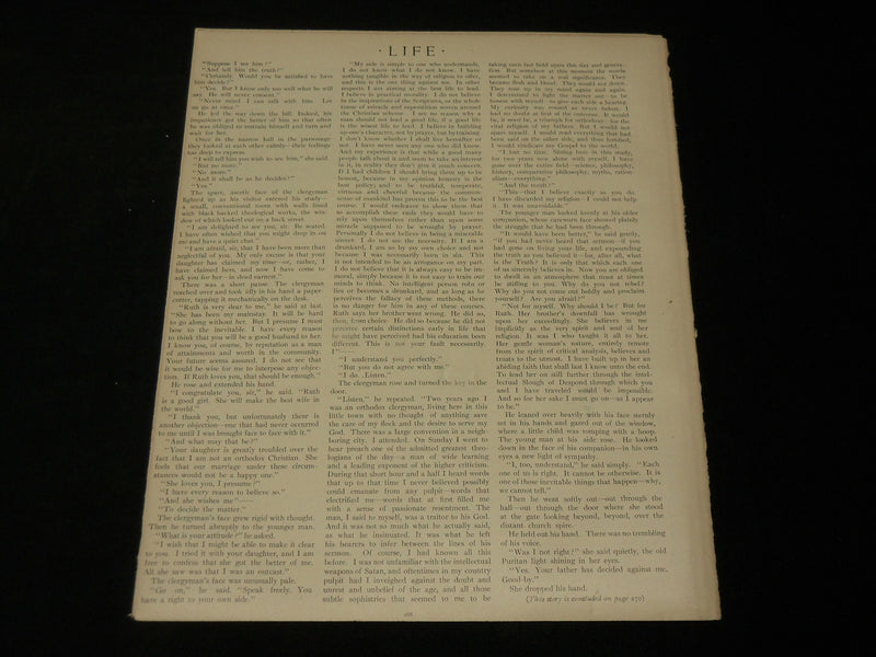 1906 SEPTEMBER 6 LIFE MAGAZINE - PLAYING WITH CUPID COVER - NICE ILLUS - B 4590P