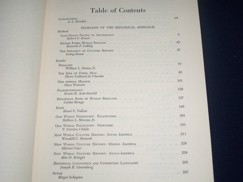 1955 ANTHROPOLOGY TODAY AN ENCYCLOPEDIC INVENTORY BY A. L. KROEBER - KD 2309