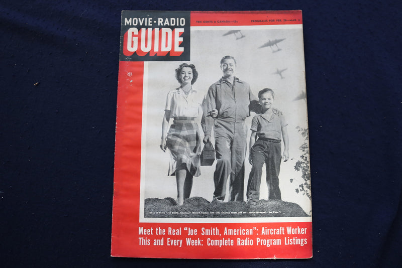 1942 FEB 28-MARCH 6 MOVIE-RADIO GUIDE MAGAZINE - ROBERT YOUNG COVER - E 9251