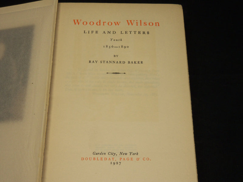 1927 WOODREW WILSON LIFE & LETTERS BY RAY STANNDARD BAKER VOLUME 1 & 2 - KD 1433