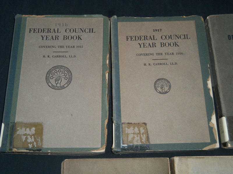 1916-1920 YEARBOOK OF THE CHURCHES FEDERAL COUNCIL LOT OF 5 - O 307
