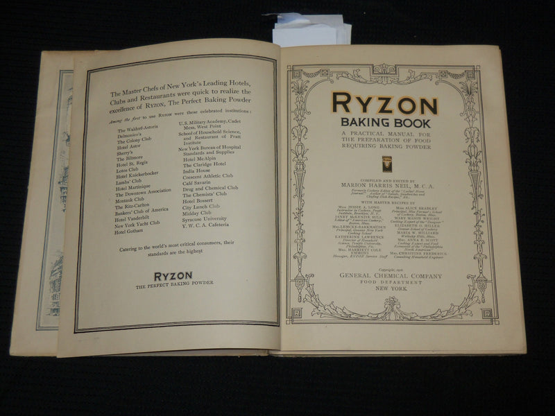 1916 RYZON BAKING BOOK BY MARION HARRIS NEIL - HARDCOVER - KD 7521