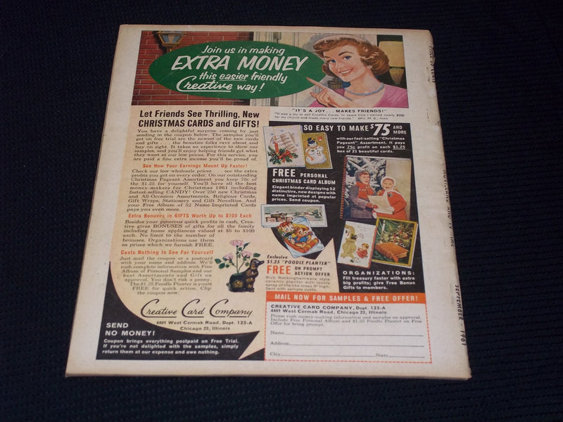 1961 SEPTEMBER MOVIELAND & TV TIME MAGAZINE - SANDRA DEE FRONT COVER - E 15703