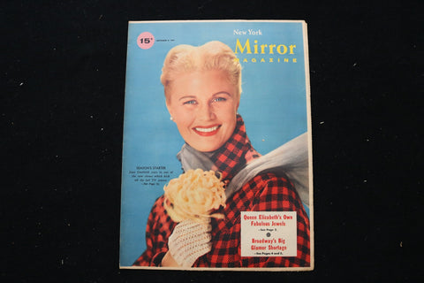 1957 SEPTEMBER 8 NEW YORK MIRROR MAGAZINE - JOAN CAUFIELD COVER - E 25420
