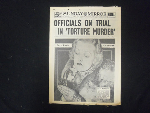 1937 FEBRUARY 14 NY SUNDAY MIRROR-OFFICIALS ON TRIAL IN 'TORTURE MURDER'-NP 2324