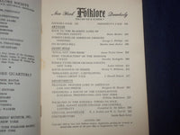 1952 NEW YORK FOLKLORE QUARTERLY - SUMMER & AUTUMN - J 6003
