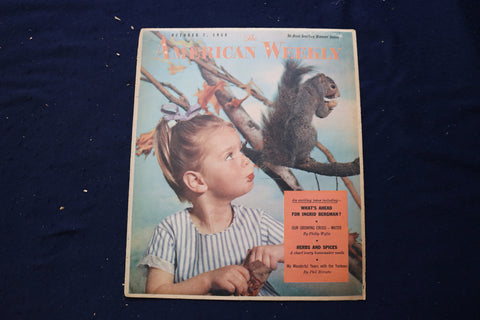 1956 OCT 7 AMERICAN WEEKLY MAGAZINE - INGRID BERGMAN ARTICLE AND PHOTO - E 23273