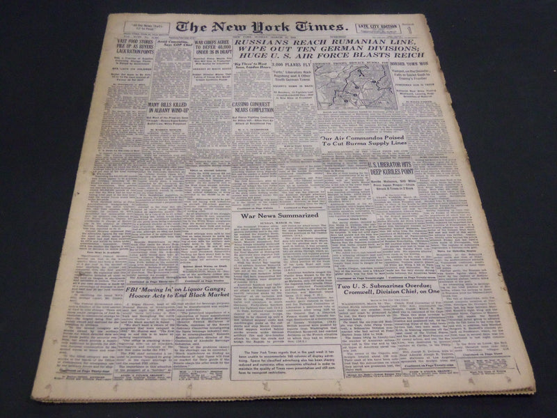 1944 MARCH 19 NEW YORK TIMES - RUSSIANS REACH RUMANIAN LINE - NT 4321