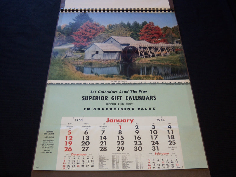 1958 SUPERIOR GIFT LINE HANGERS CALENDAR SALESMAN SAMPLE SHEETS BOOK - C 6